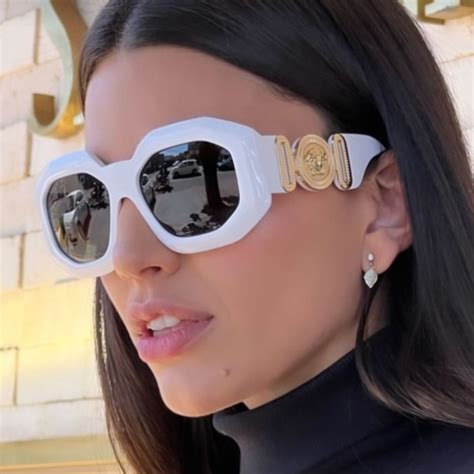 white n red versace|Versace white sunglasses for women.